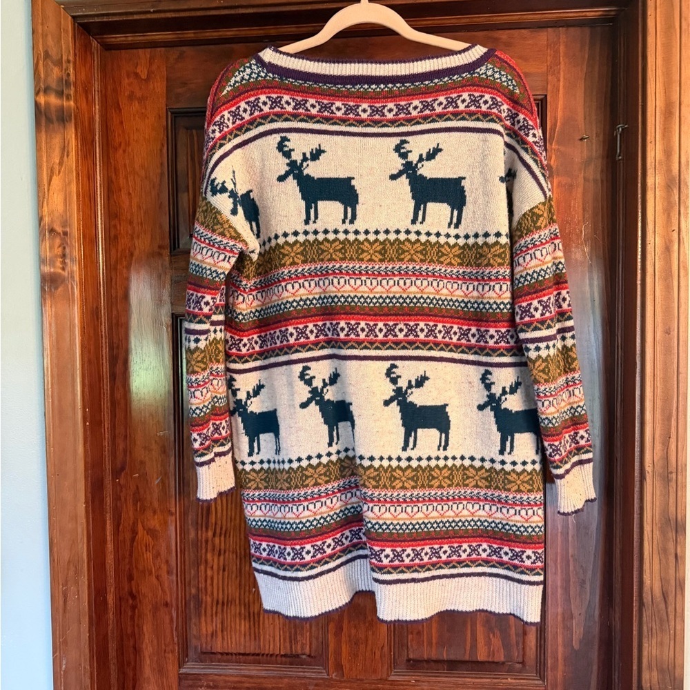 Multicolor Reindeer Pattern Sweater - Picture 2 of 3